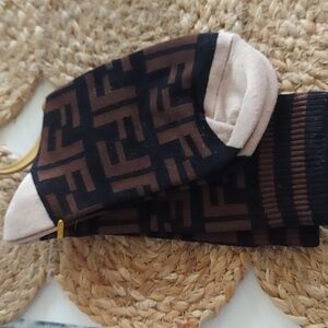  FF Brown And Black Fendi socks Unisex